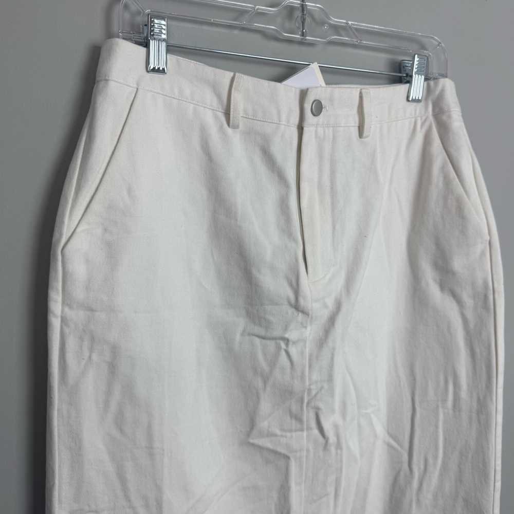 COMMENSE | NEW White Maxi Skirt with Back Slit Women’s Size Large - Picture 5 of 13
